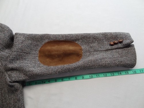 Orvis 40 Harris Tweed Harringbone Blazer Sport Coat Leather Elbow Patches VTG - Bild 12 von 14