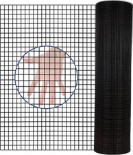 36"x50ft Black Vinyl Coated Hardware Cloth 19 Gauge 1/4" Welded Wire