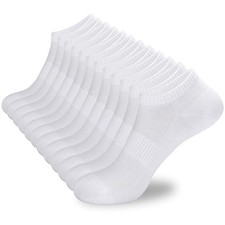 12 Pairs Ankle Socks Womens/Men Thin Low Cut No Show Medium 12 Pairs White