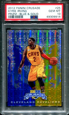 2012 Panini Crusade #25 KYRIE IRVING RC Prizm-Blue & Gold PSA 10 GEM MINT