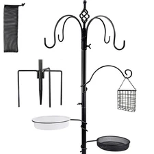 Premium Bird Feeding Station Kit, 77" x 19" Birds Feeder Pole, Deluxe Multi F...