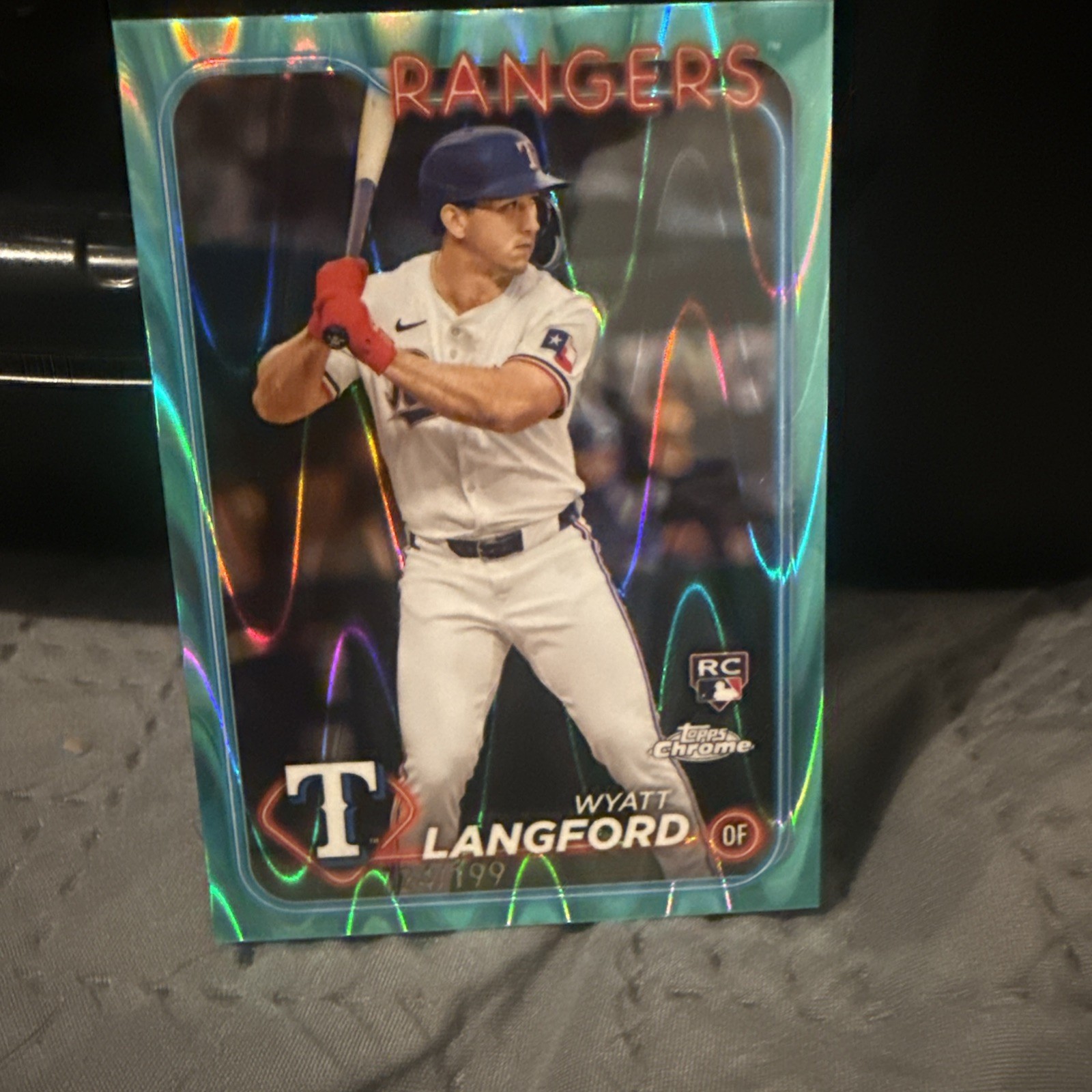 2024 Topps Chrome - Wyatt Langford #122 Aqua Raywave Refractor /199 (RC)