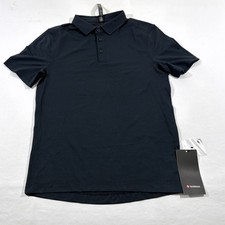 Lululemon Evolution Shirt Mens Navy Performance Golf Short Sleeve Polo Sz S NEW