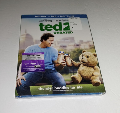 TED 2 Blu-ray + DVD + Digital HD Mark Walberg Seth McFarland NEW & SEALED