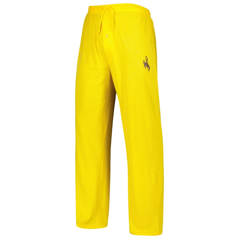 Men's Concepts Sport Gold/Charcoal Wyoming Cowboys Meter Long Sleeve Top & Pants - Image 4 of 4