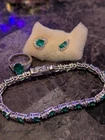 Vintage Sterling Silver  Emerald & White  Tennis Bracelet, Rings, & Earrings