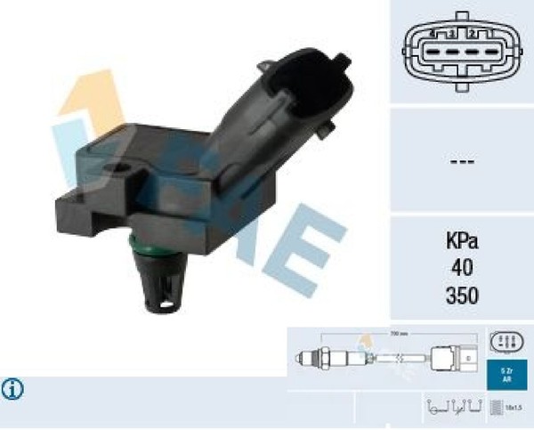 FAE 15188 Sensor FüR Saugrohrdruck Saugrohrdruck Sensor Ladedruck FüR Volvo-image
