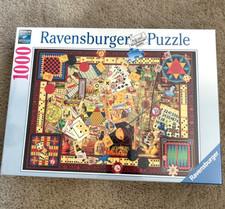 NEW/SEALED - RAVENSBURGER 1000 PIECE JIGSAW PUZZLE "VINTAGE GAMES", 27" x 20"