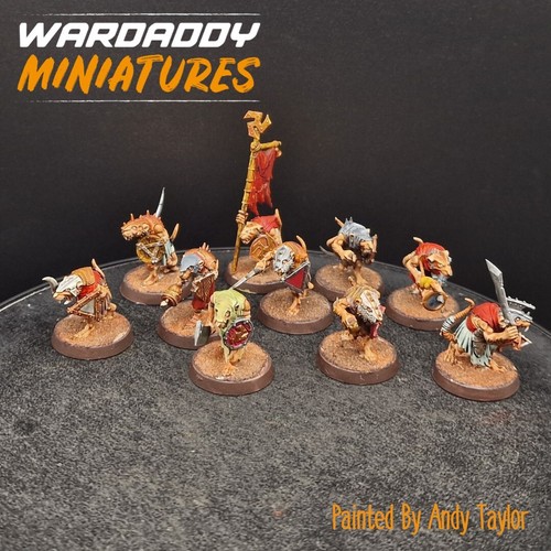 Pro painted warhammer AOS Skaven Clanrats ×10 #2 Games Workshop Age Of Sigmar