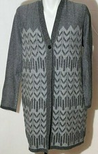 Women Grey Open Sweater Cardigan Textured Jones New York XL New NWT Rayon