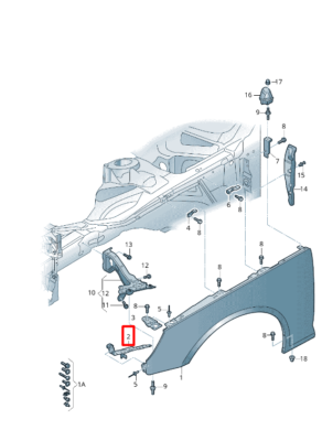 Audi A4 B9 Front Right Fender Wing Holder 8W0821092 Genuine for