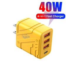 40W Fast Charging Double USB-C QC3.0 PD Wall Charger Power Adapter For Phone