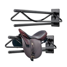 Saddle Rack with Pad Bar 2 Packs Wall Mounted Horse Saddle Stand Black