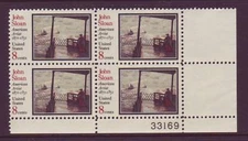 #1433 JOHN SLOAN PAINTING. LOT OF (10) MINT PLATE BLOCKS. F-VF NH!