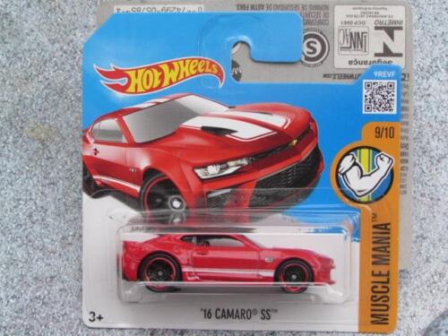 Hot Wheels 2016 #129/250 2016 CAMARO SS red Muscle Mania Case Q New Casting - Picture 1 of 2