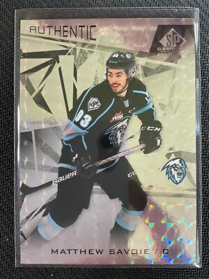 Matthew Savoie 2021-22 UD SP Game Used CHL Silver Foilboard SP RC Card #091/249