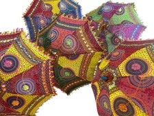 Indian Decorative Umbrella Embroidered Parasols Mirror Work Event Party Umbrella