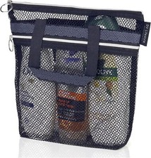 Mesh Shower Bag 10.2x9.9'' Quick-Dry Caddy with Zipper  2 Pockets.