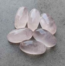  WHOLESALE NATURAL ROSE QUARTZ CABOCHON LONG OVAL SHAPE LOOSE GEMSTONE