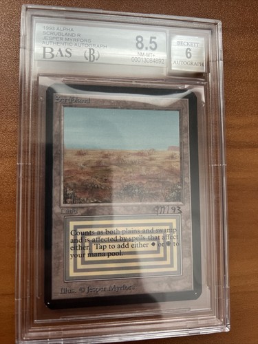 Scrubland Dual Limited Edition Alpha Magic the Gathering BGS 8.5 Autograph 6