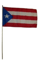 12x18 12"x18" Puerto Rico Royal Blue Stick Flag wood staff 100D