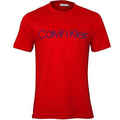 Calvin Klein Logo Crew-Neck Men's T-Shirt, Fiery Red | eBay