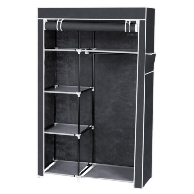 64'' Portable Closet Storage Organizer Wardrobe Clothes Rack with Shelves Fashion