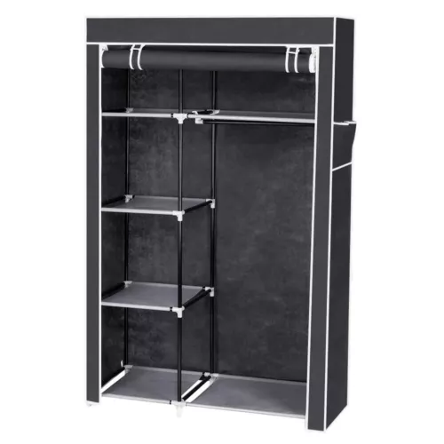 64" Portable Closet Storage Organizer Wardrobe Clothes Rack with Shelves Gray - Picture 2 of 19