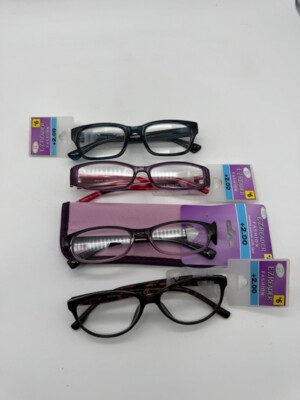 New Lot of 4 Foster Grant EZ Reader Women's Fashion Glasses +2.00
