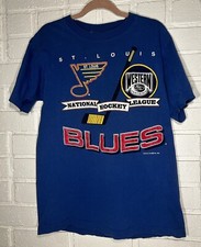 Vintage RARE St Louis Blues NHL 1993 Single Stitch T Shirt Locker Line Size L