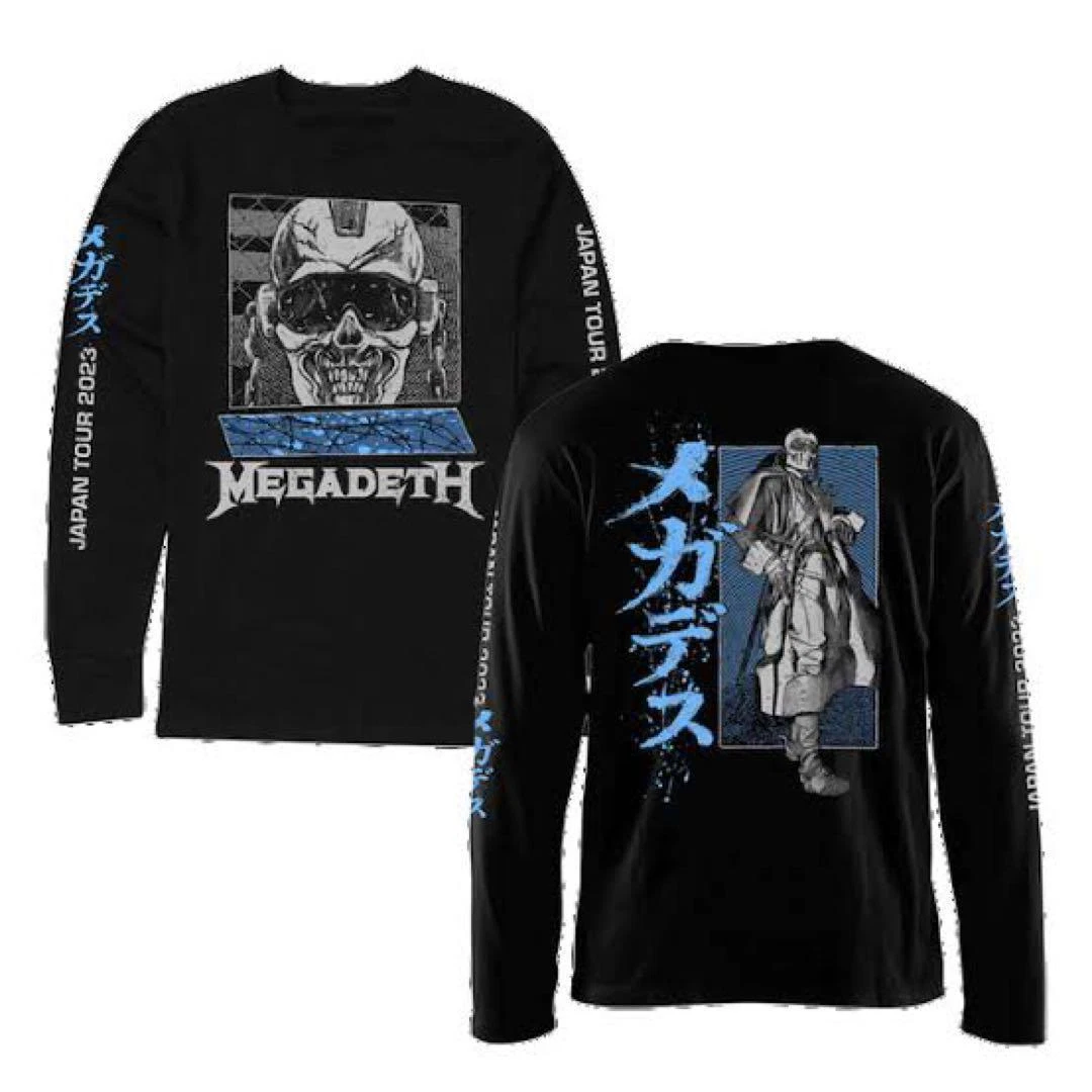 MEGADETH 2023 Japan Tour long sleeve T-shirt Size L Katakana