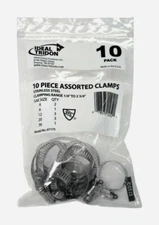Ideal Tridon 10 pc. ASSORTED CLAMPS 0.25"-2.75" Band Range Silver Steel 671755A
