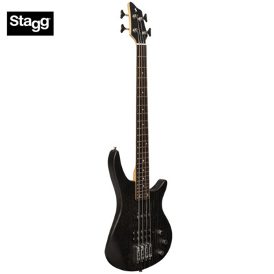 Stagg Fusion SBF-40 3/4 Size Solid Ash Body 4-String Electric Bass Black