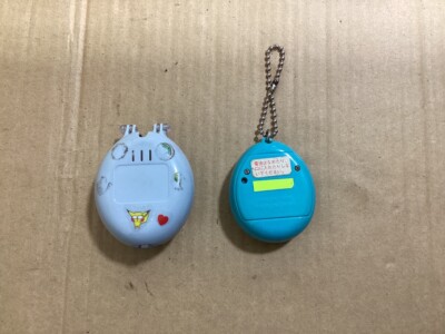 Bandai First Generation Tamagotchi Clock Pattern Blue Rare Japan