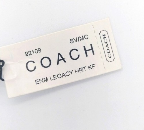 Rare COACH Rainbow LEGACY Heart Keychain Fob Purse Charm Style# 92109 - Picture 8 of 9
