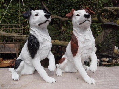 Jack Russell Terrier Deko Figur Jacky sitz lebensecht wetterfest Gartendeko Neu