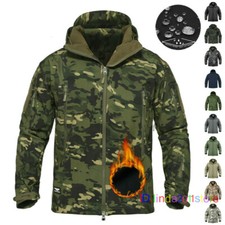 Windproof Mens Tactical Jacket Soft Shell Fleece Military Casual Coat Waterproof