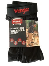 WRANGLER WORKWEAR Mid-wt. Black Thermal Waffle Long Johns Pants Size 2XL*