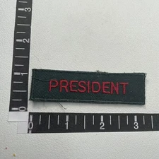 Red On Black PRESIDENT Tab Patch 15WK
