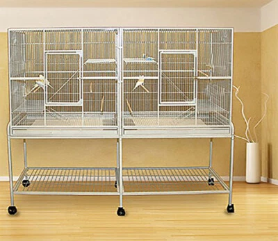 MCAGE XLARGE Double Flight Bird Breeding Cage For Cockatiel Canary Aviary Budgie Finch