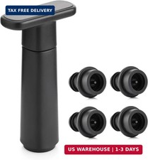 Wine Saver Vacuum Pump with 4 Stoppers, Wine Stopper  Preserver, Reusable