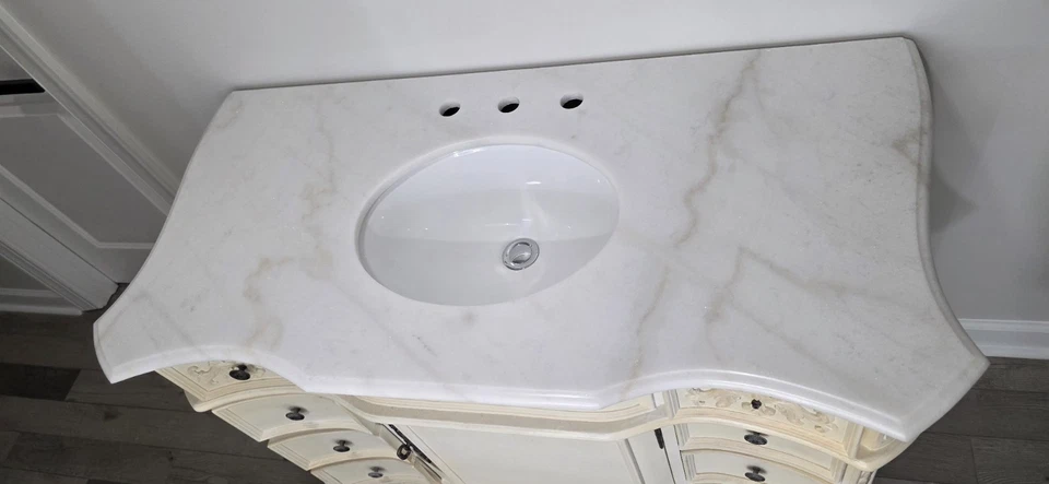 Home Decorators Single Sink Vanity 45" 8-Drawer 1-Door Soft-Close Antique White - Image 3 of 4