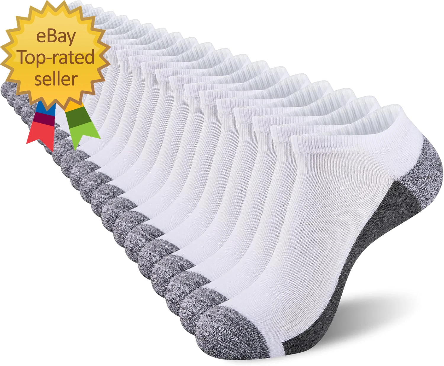 Men Athletic Ankle Socks 12 Pack Low Cut Short Cushion Casual Sock（12 Pairs）