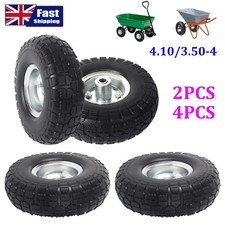 2/4pcs 10" Solid PU Tires Wheels 4.10/3.50-4" 5/8" Bearing Gorilla Cart Tyre