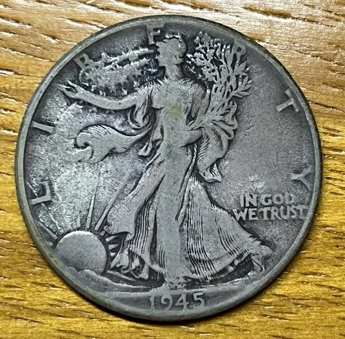 1945 Key Date Liberty Walking Silver Half Dollar Good Circulated Condition coin