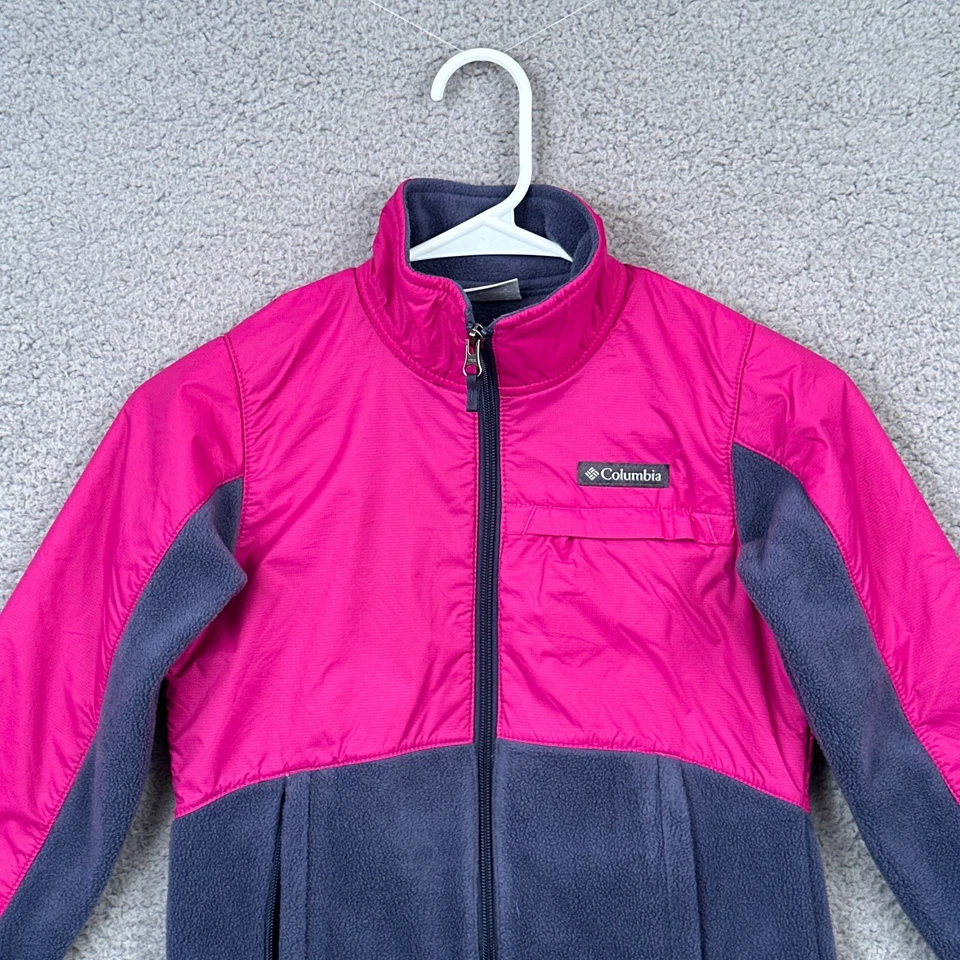 Columbia Fleece Jacket Girls Size Small (7-8) Pink Full Zip Winter Ski Snowboard - Image 2 of 4