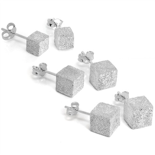 Boucles D'oreilles Clous Cubes 5mm En Argent 925/1000 - Marque Jewellerybox - Neuf Avec étiquettes