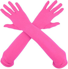 Unisex 18" Elbow Length Stretchy Spandex Gloves for Costume Party Cosplay Brides