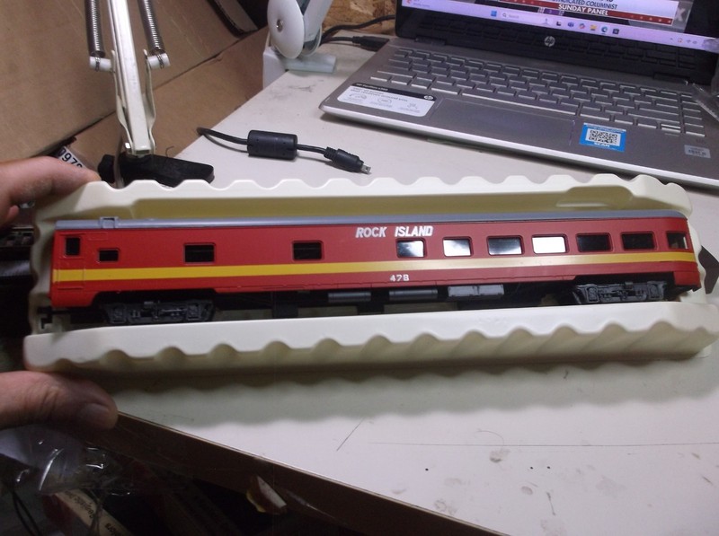 HO Rock Island Tail or Observation Passenger Car Rivarossi Original Box