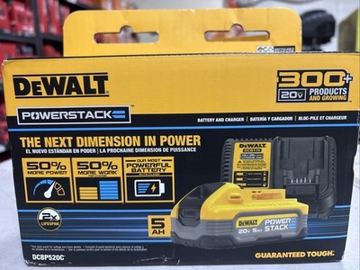 DEWALT DCBP520C PowerStack 5.0 Ah Battery & Charger Starter Kit 20 Volt 20V MAX